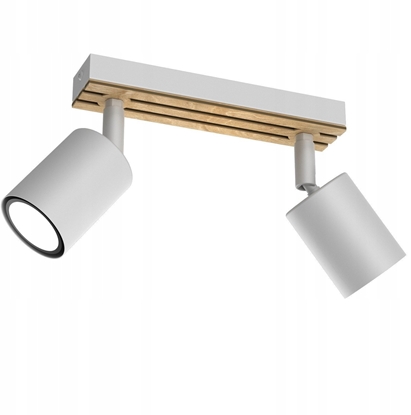 Picture of Luminex Terra 9978 plafon lampa sufitowa spot 2x8W GU10 biay/drewniany