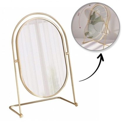 Picture of Lusterko kosmetyczne stojce zote XL jednostronne wysoko 27cm L21