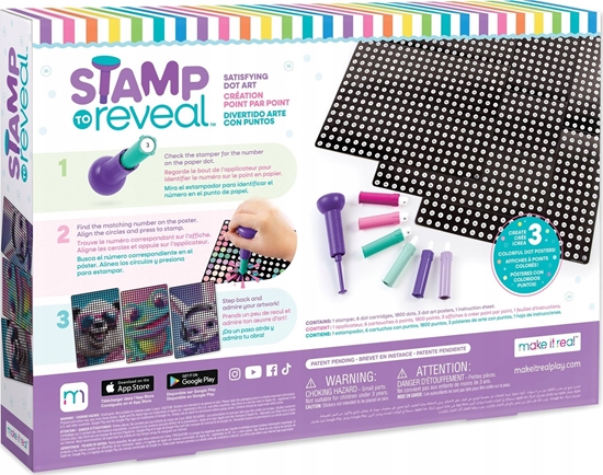 Picture of Make it real MAKE IT REAL Zestaw do kropkowania po numerach Króliczek DJ, aba i Panda, zabawka kreatywna