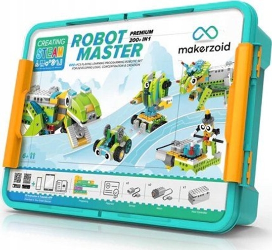 Изображение Makerzoid Robot Master Premium - zestaw ponad 600 klocków egukacyjnych z moliwoci kodowania