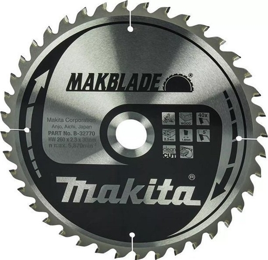 Picture of Makita MAKBLADE Sägeblatt 260x30x40Z