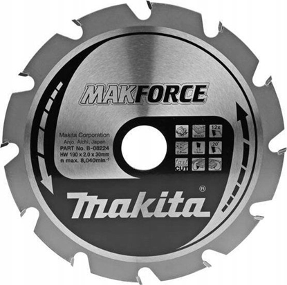 Attēls no Makita MAKFORCE Sägeblatt 190x30x12Z
