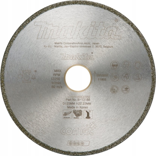 Изображение Makita MAKITA DIAMOND BLADE 125x22.23mm FULL (WET) MARBLE