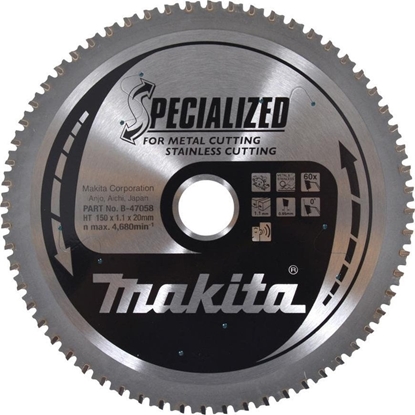 Изображение Makita MAKITA PIA TARCZOWA  150x20x60z METAL  / STAL NIERDZEWNA (DCS551/DCS53)