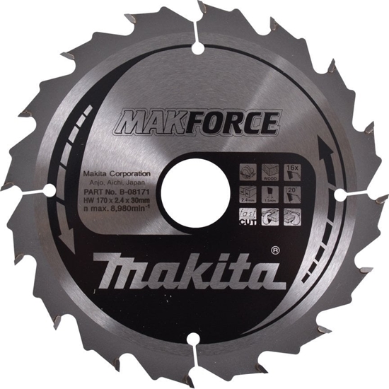 Picture of Makita MAKITA PIA TARCZOWA  170x30x16z MAKFORCE DREWNO >>>B-32122