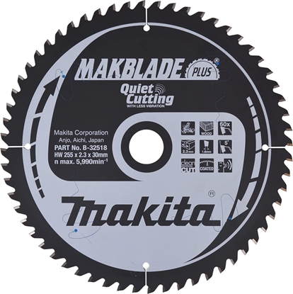 Изображение Makita MAKITA PIA TARCZOWA  255x30x60z MAKBLADE PLUS DREWNO