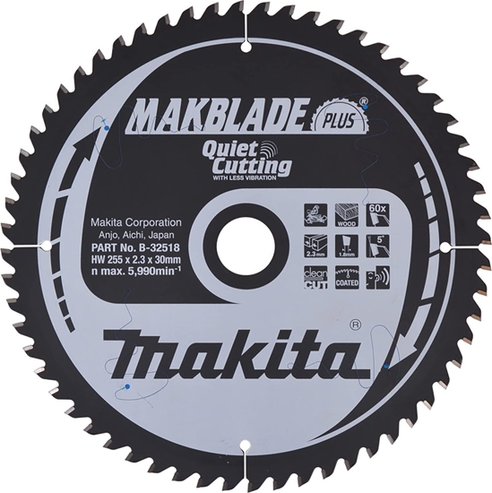 Изображение Makita MAKITA PIA TARCZOWA  255x30x60z MAKBLADE PLUS DREWNO