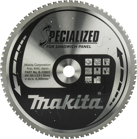 Picture of Makita MAKITA PIA TARCZOWA 355x30x80z SPECJALIZED PYTY WARSTWOWE