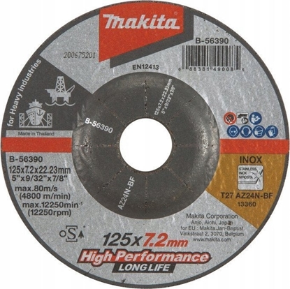 Attēls no Makita TARCZA DO STALI NIERDZEWNEJ 125*7.2*22MM AZ24N