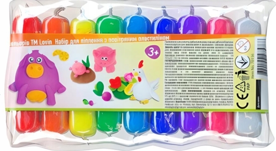 Изображение Maksik Zestaw lekkiej ciastoliny 9 kolorów 70136