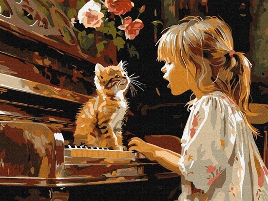 Изображение Malowanie po numerach - piewajcy duet 30x40cm