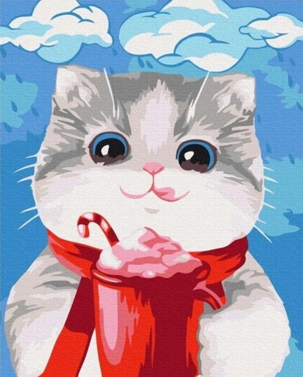 Picture of Malowanie po numerach - Przysmaki dla kota 40x50cm