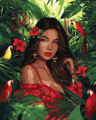 Изображение Malowanie po numerach - Tropikalna ksiniczka