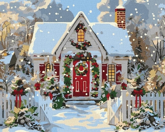 Picture of Malowanie po numerach - witeczny dom 40x50cm