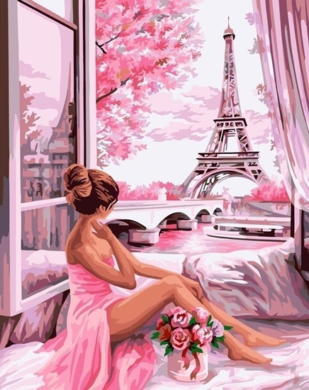 Picture of Malowanie po numerach 40x50 Dziewczyna z róami