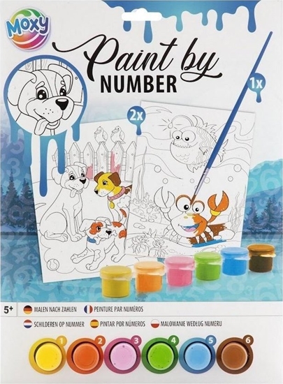 Picture of Malowanie po numerach A4 + farbki niebieski