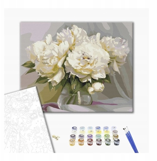 Picture of Malowanie po numerach BRUSHME, 40x50 cm, wymienita delikatno piwonii, 1 szt., w pudeku