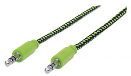 Picture of Manhattan 394130 audio cable 1 m 3.5mm Black, Green