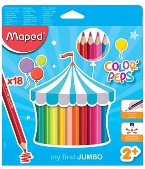 Изображение Maped Kredki Colorpeps Jumbo trójktne 18 kolorów (834012)