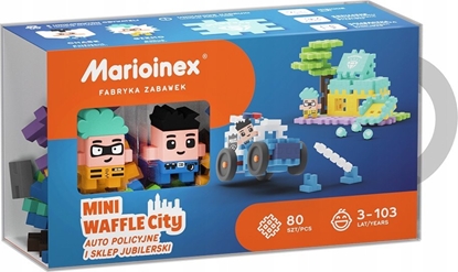Picture of Marioinex Klocki konstrukcyjne Waffle mini - Auto policyjne i sklep jubilerski