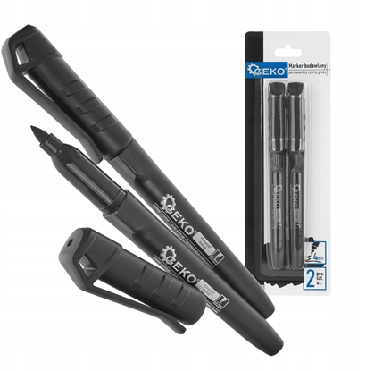 Attēls no Marker budowlany permanentny czarny gruby  zestaw 2 szt (12/144)