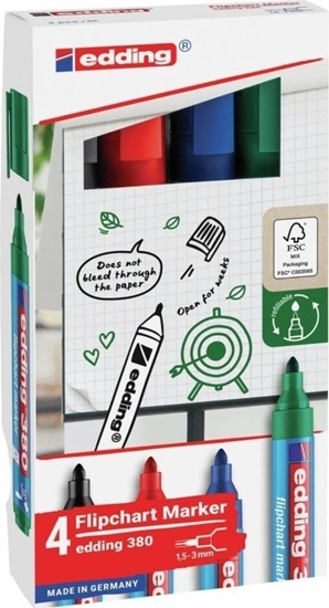 Picture of Marker do flipchartów 1,5-3 mm 4 kolory