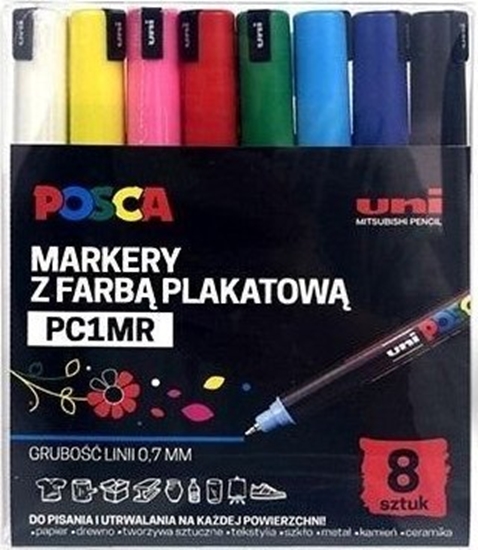Picture of Markery plakatowe PC-1MR 8 kolorów POSCA UNI