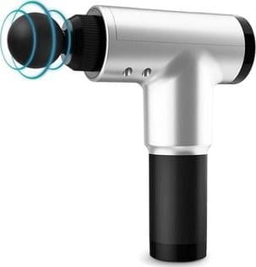 Picture of Masaer Platinet PLATINET PISTOLET WIBRACYJNY DO MASAU / PLATINET MASSAGE GUN 1500mAh, 3200rpm, 4 massage tips[45619]