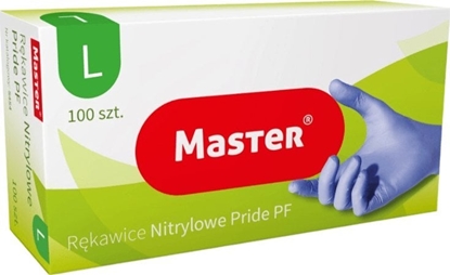 Изображение Master Master Rkawiczki Nitrylowe Niebieskie Bezpudrowe L 100 Sztuk