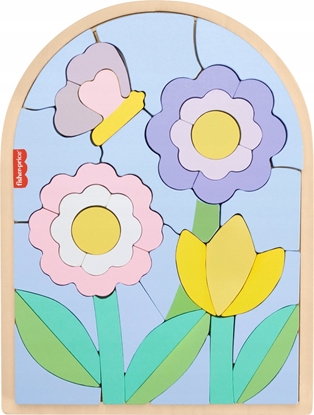 Изображение Mattel FP WOOD PUZZLE UKLADANKA KWIATY HXT97 FOL6
