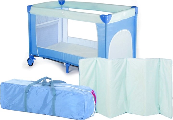 Изображение Max4b óeczko turystyczne kojec dla dzieci Simple - niebieskie -