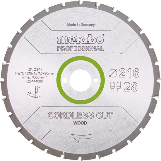 Picture of MBG - PIOTR KILISKI METABO PIA TARCZOWA HW/CT 216x30x28z    CORDLESS CUT WOOD PROFESSIONAL