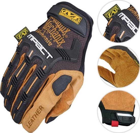Picture of Mechanix Wear Mechanix Wear Rkawice M-Pact Leather Czarne-Coyote XL