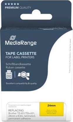 Attēls no Mediarange Schriftbandka. Brother TZ-651/TZe-651 24mm 8m sw