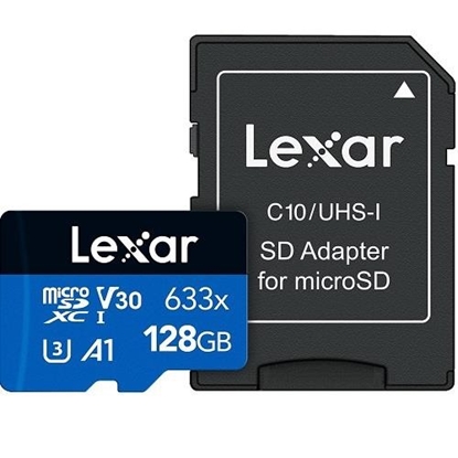 Attēls no MEMORY MICRO SDXC 128GB UHS-I/W/ADAPTER LSDMI128BB633A LEXAR