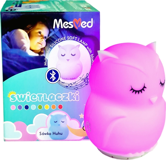 Изображение MesMed Lampka silikonowa MM 014 Sówka HuHu z gosnikiem Bluetooth