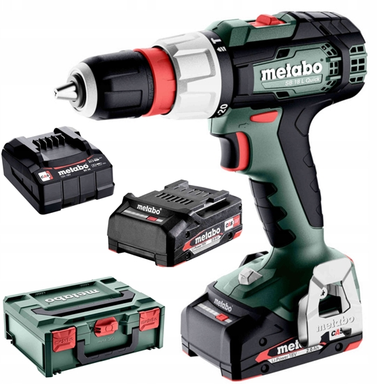 Picture of METABO.SB 18 L Quick in metaBOX 145 case, with SC 30 charger + 2 Li-Ion batteries 18 V / 2.0 Ah