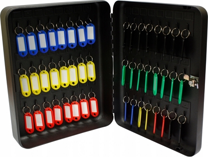 Attēls no Metalplus Szafka wiszca na 48 kluczy czarna z zawieszkami