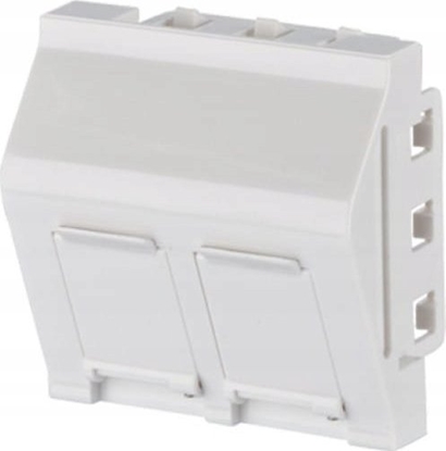 Picture of METZ CONNECT Puszka poczeniowa Keystone 45x45 mm, 2-portowa, niezmontowana, czysta biel RAL 9010