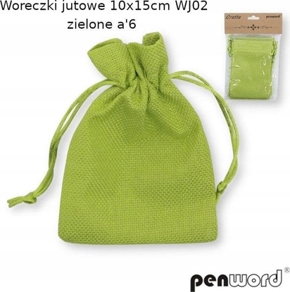Attēls no MFP paper Woreczki jutowe zielone 10x15cm 6szt