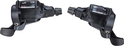 Attēls no Microshift Manetki MICROSHIFT, Para, 7.rzdowe(3x7), Kompatybilne z Shimano, Thumb Tap, Optyczny Wskanik Przeoe (NEW)