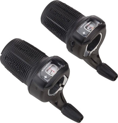 Attēls no Microshift Manetki MICROSHIFT, Para, 8.rzdowe(3x8), Kompatybilne z Shimano, Twist Shifter, Optyczny Wskanik Przeoe (NEW)