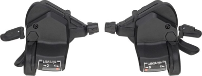 Attēls no Microshift Manetki MICROSHIFT, Para, 9.rzdowe(2x9), Kompatybilne z Shimano, Thumb Tap, Optyczny Wskanik Przeoe (NEW)