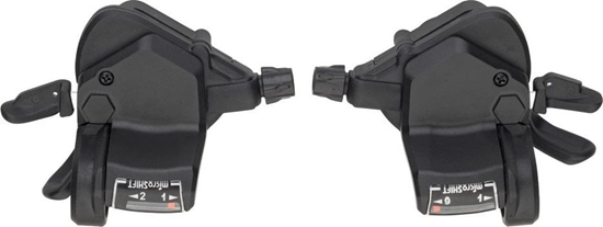 Picture of Microshift Manetki MICROSHIFT, Para, 9.rzdowe(2x9), Kompatybilne z Shimano, Thumb Tap, Optyczny Wskanik Przeoe (NEW)