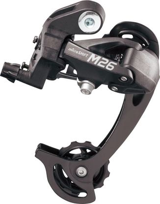 Attēls no Microshift Przerzutka Tylna MICROSHIFT, 7-8.rzdowa(2/3x7/8), Kompatybilna z Shimano, Dugi Wózek, Max. Tryb 28-36T, Min. Tryb 11-12T, Pojemno 45T (NEW)