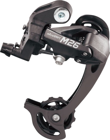 Picture of Microshift Przerzutka Tylna MICROSHIFT, 7-8.rzdowa(2/3x7/8), Kompatybilna z Shimano, Dugi Wózek, Max. Tryb 28-36T, Min. Tryb 11-12T, Pojemno 45T (NEW)