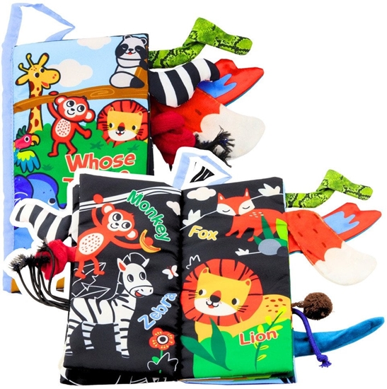 Picture of LeanToys Mikka Ksieczka Edukacyjna Szeleszczca Zwierzta Ogonki Dla Niemowlt Niebieska (22846)