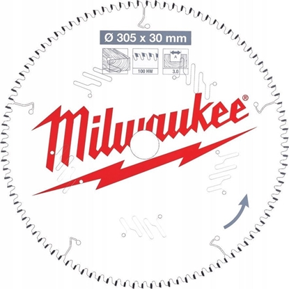 Attēls no Griešanas disks kokam Milwaukee 4932471322; 305x30x3,0 mm; Z100; -5°