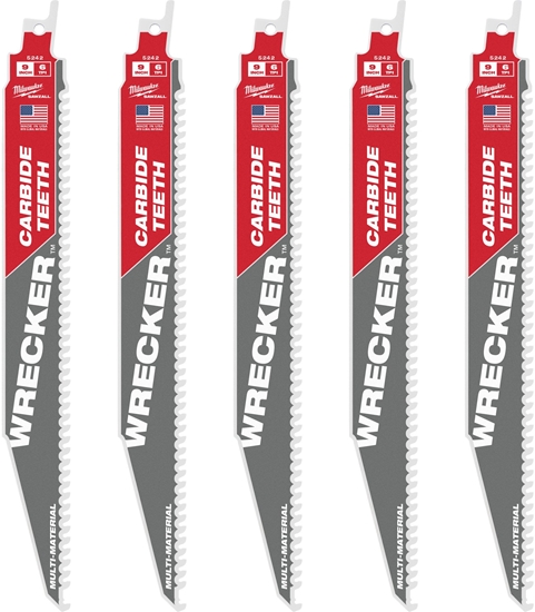 Picture of MILWAUKEE S TCT WRECKER CARBIDE HACKSAW BLADE 230mm/6T/5pcs.