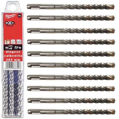 Attēls no Betona urbis Milwaukee MX4; SDS-plus; 10x200/265 mm; 10 gab.